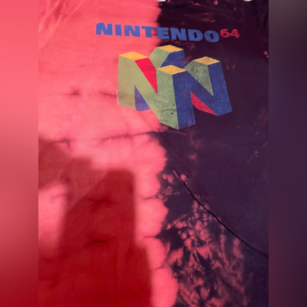 🕹️ Distressed N64 Acid Wash Pink Black Nintendo Awesome Retro US XL 🕹️ - Picture 6 of 11